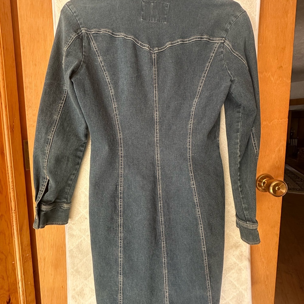 Vintage 90s Rampage Denim Dress with military patches M/L - Picture 7 of 11